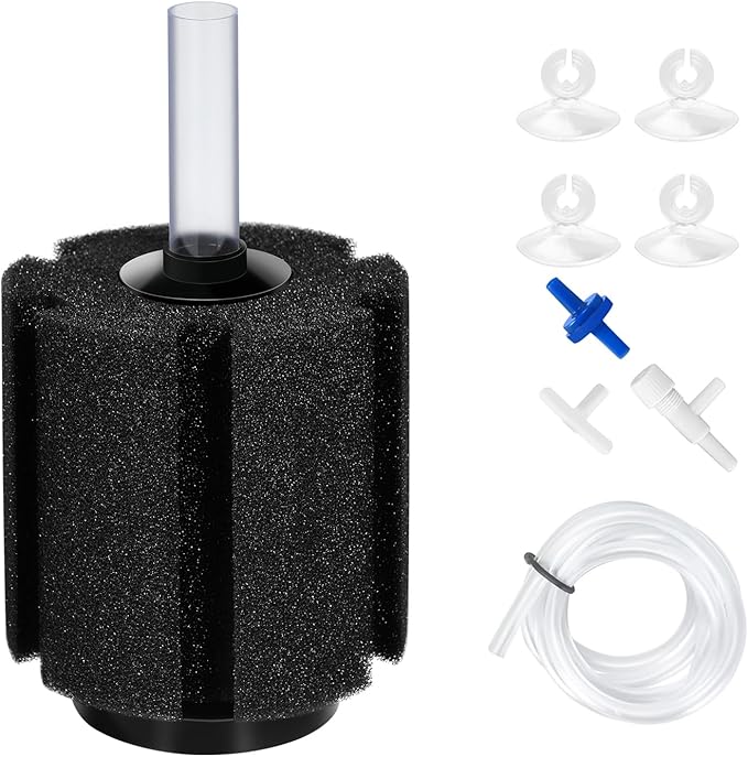 AQUANEAT Aquarium Air Powered Sponge Filter, Fish Tank Bio Bubble Filter