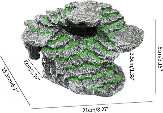 Turtle Basking Platform Turtle Tank Decoration for Aquariums & Terrarium, Turtle, Lizard, Reptile Habitat Hideout (Black)