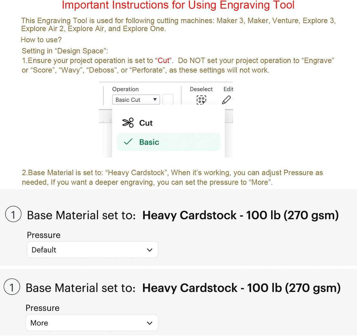 Engraving Tip + Scoring Tip + Fine Debossing Tip + QuickSwitch Housing for Cricut Maker 3/Maker/Venture/Explore 3/Air 2/Air, OVAN 3-in-1 Tool Set for Cricut Engrave/Score/Deboss Designs on Materials