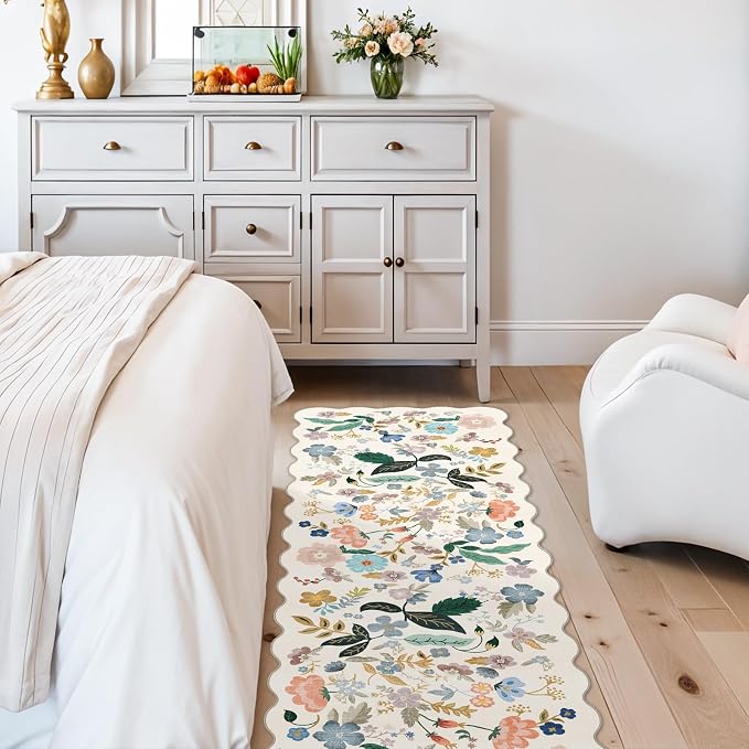 2x6 Washable Hallway Runner Rug: Floral Kitchen Rugs