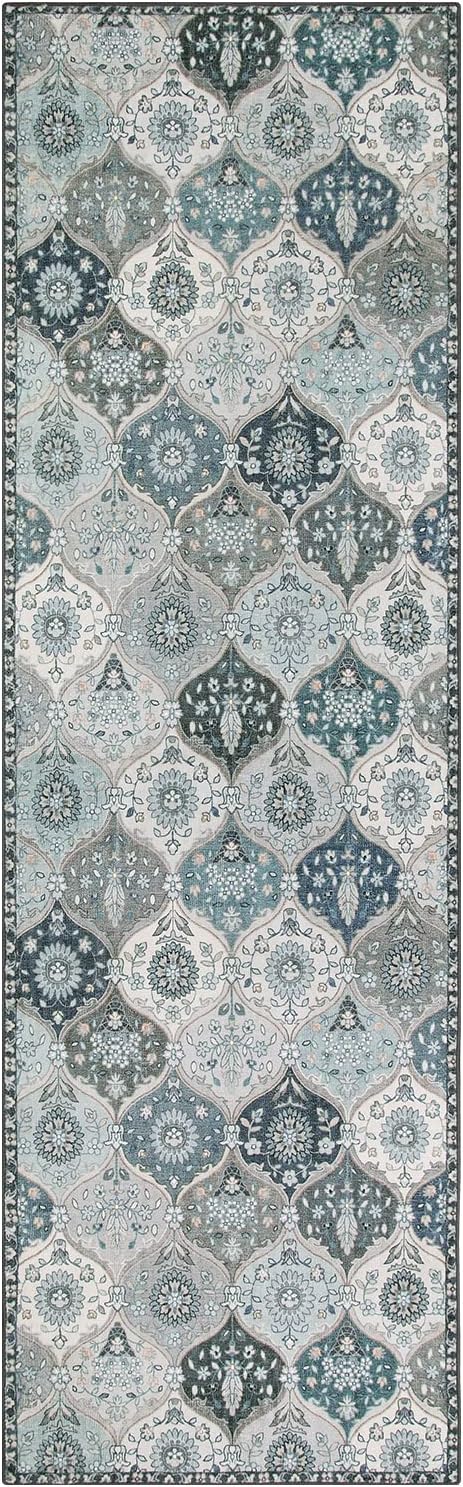 Lahome Moroccan Washable Runner Rug, Oriental Non-Slip Hallway Rug Carpet