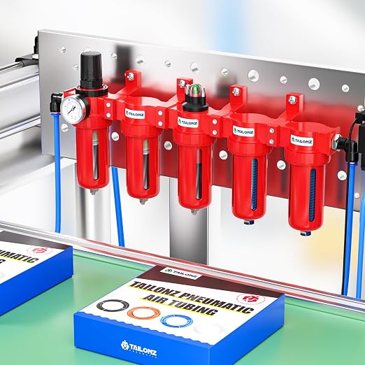 TAILONZ PNEUMATIC 0-150PSI 3/8 Inch NPT Red Industrial Grade 5 Stage Air Drying