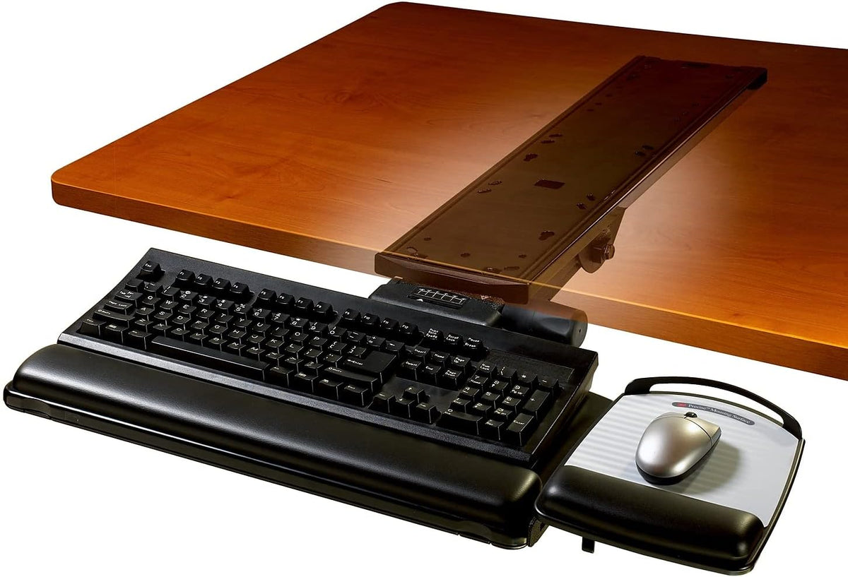 3M Easy-Adjust Keyboard Tray with Adjustable Platform, 23 Inch Track (AKT150LE)