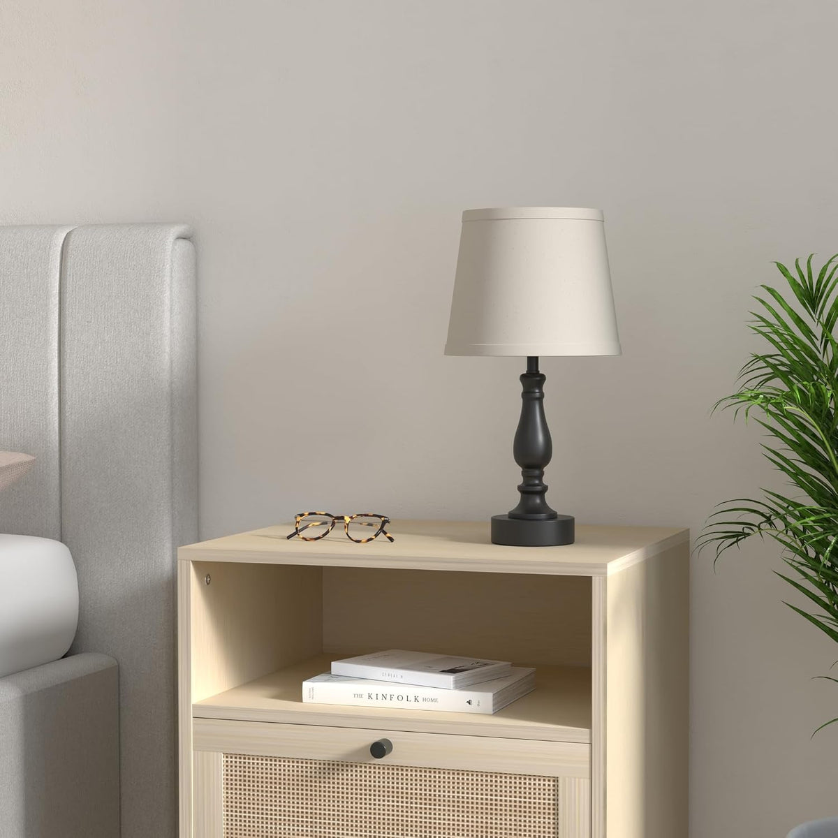 Lamps for Bedroom Set of 2, Touch Bedside Table Lamp with USB C+A Ports