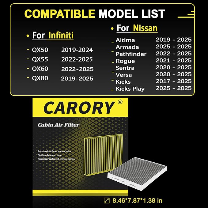 Cabin Air Filter w/Activated Carbon