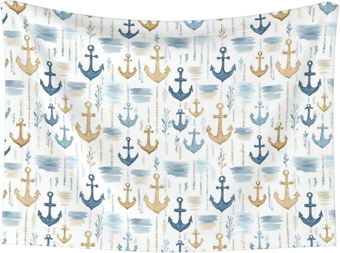 Waterproof Dog Blanket Soft Pet Blanket for Puppy Cat, Fleece Cat Throw Blankets for Furniture Bed Couch Sofa Reversible - Nautical Anchors 1