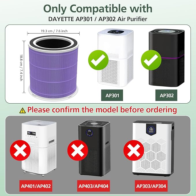 AP301 AP302 HEPA filter Replacement, ONLY