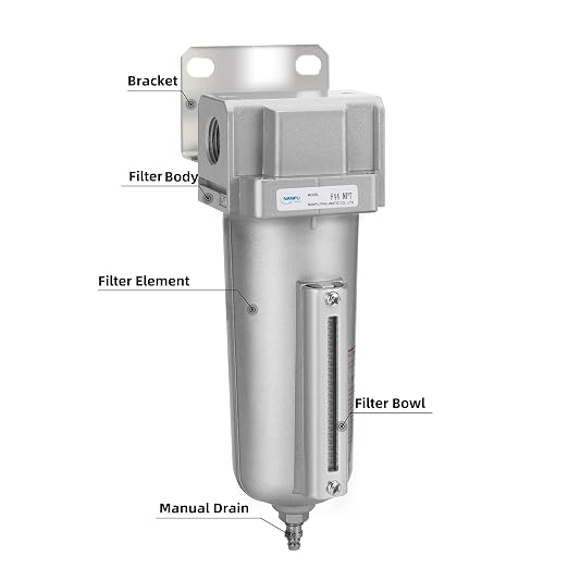 NANPU Industrial Grade Heavy Duty Particulate Filter, Metal Bowl, Suitable