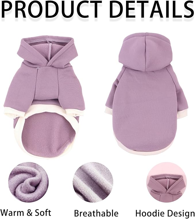 Custom Dog Hoodie, Personalized Sweatshirt with Photo Text Name Logo, Customized Hooded Sweater for Small Medium Large Dogs & Cats (Purple, XXXXX-Large)