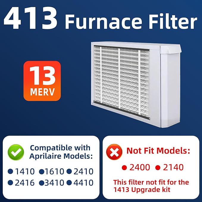 2 Pack 413 Replacement Air Filter, MERV 13, Actual Size: 16"x28"x4", Nominal