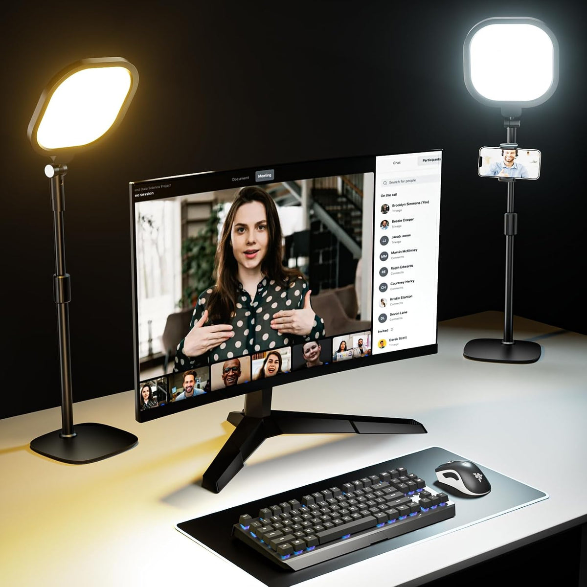 2 Packs Video Conference Lights for Zoom Meeting, Ring Light for Computer
