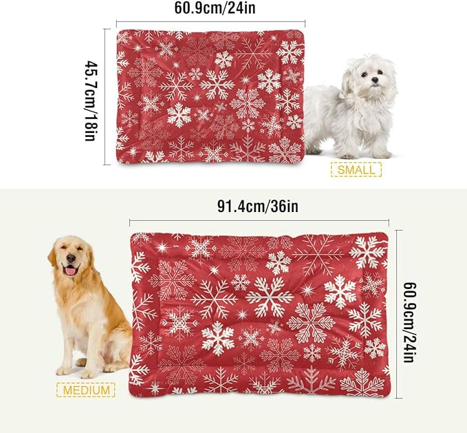 Pet Bed Snowflake Dog Bed Mat Absorbing Non Slip Pad Pet Sleeping Mat for Small, Medium, and Large Dogs Puppy Cat 36 in x 24 in