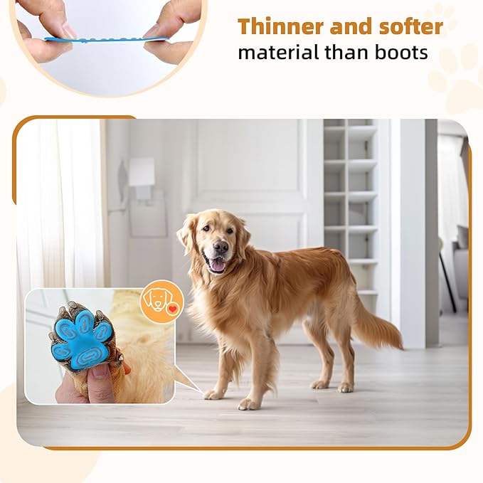 Non-Slip Dog Paw Protector Pads for Senior Dogs, Dog Paw Adhesive Pads on Hardwood Floor,Senior Pets Essentials with Strong Traction,Puppy Grippers,Blue,12 Sets 48 pc M