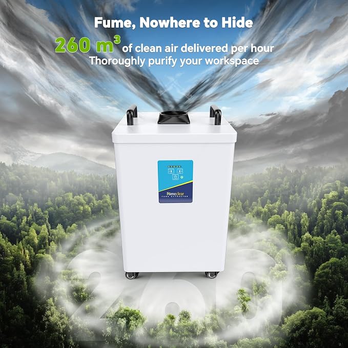 FumeClear FC-2002 Fume Extractor, 260 to 300m³/h Strong Suction, Low-Noise