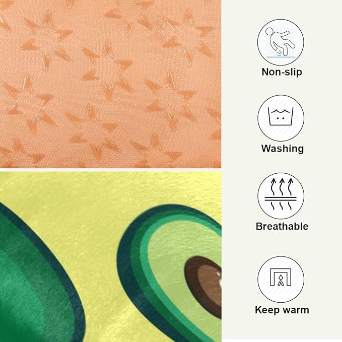 Pet Bed Yellow Avocado Dog Bed Mat Absorbing Non Slip Pad Pet Sleeping Mat for Small, Medium, and Large Dogs Puppy Cat 36 in x 24 in