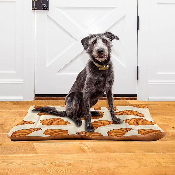 Pet Bed Crunchy Croissants Dog Bed Mat Absorbing Non Slip Pad Pet Sleeping Mat for Small, Medium, and Large Dogs Puppy Cat 36 in x 24 in