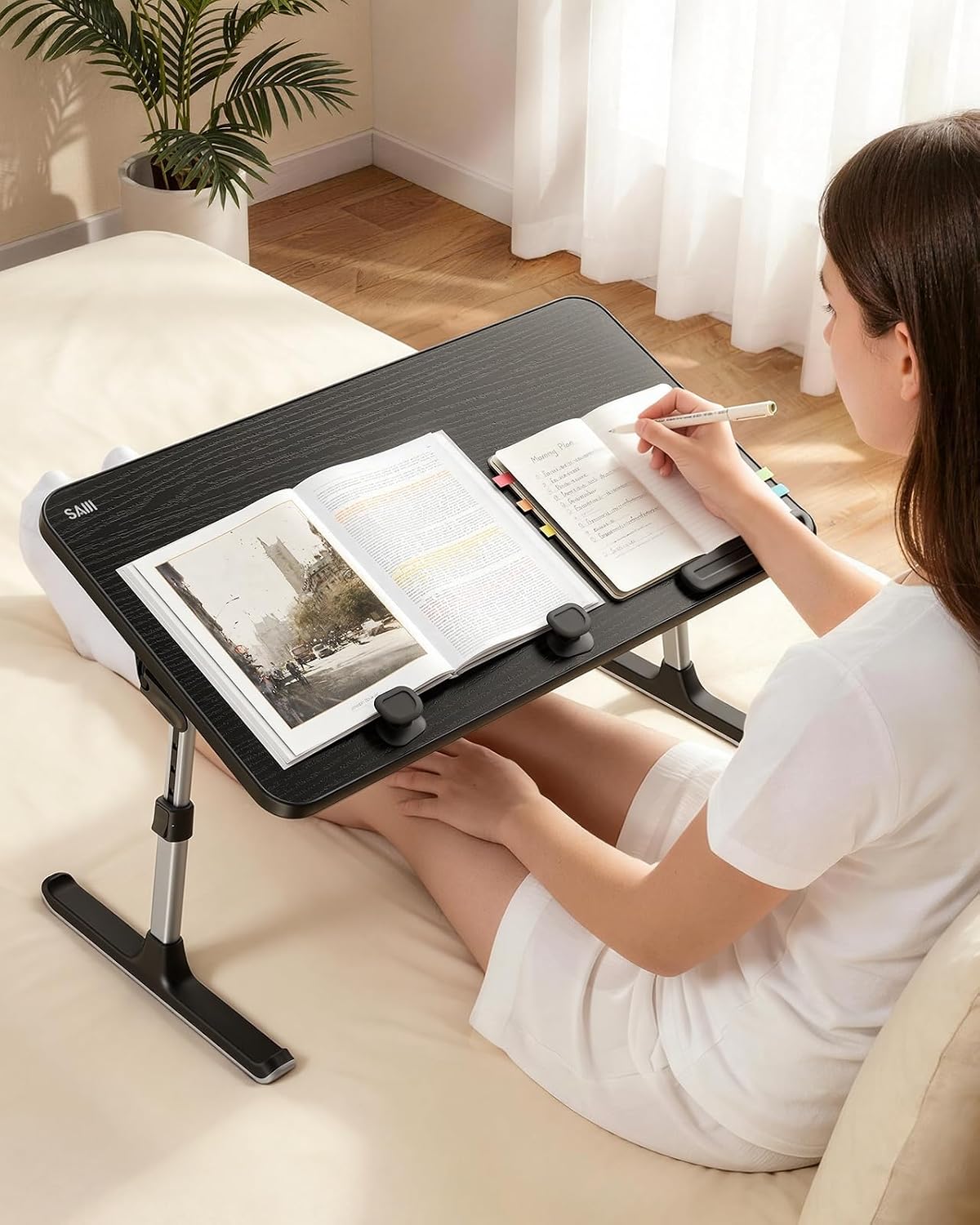 Laptop Desk for Bed, SAIJI Lap Desks Bed Trays for Eating Writing
