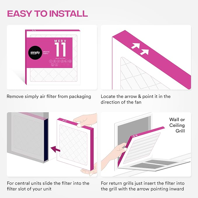 Simply 15x20x1 Air Filter, MERV 11, 12 Pack,