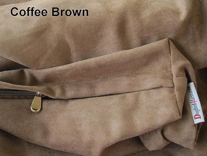 Dogbed4less Medium Memory Foam Dog Bed Pillow with Orthopedic Comfort, Waterproof Liner and Brown Microsuede Pet Bed Cover 37X27 Inches