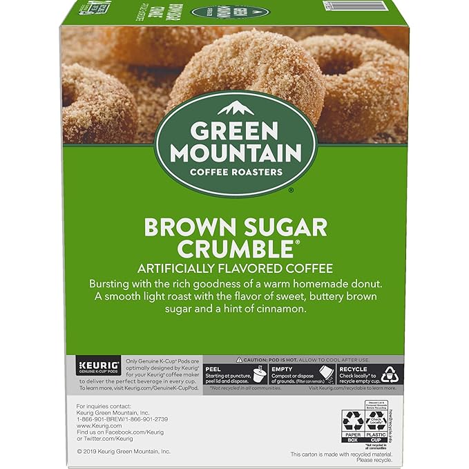 Green Mountain Coffee Roasters Brown Sugar Crumble Coffee, Keurig Single Serve K-Cup Pods, 96 Count