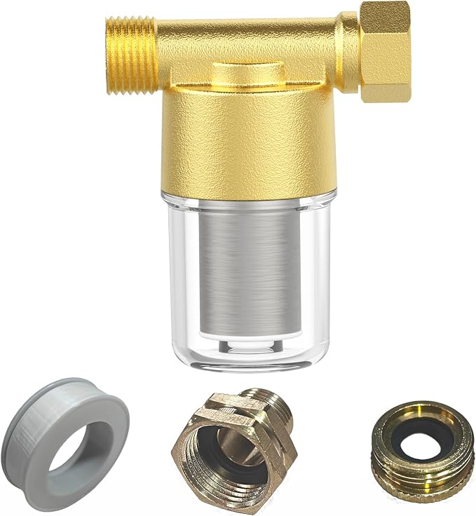 40 Micron Brass Sediment Filter, Inline Spin Down Sediment Water Filter
