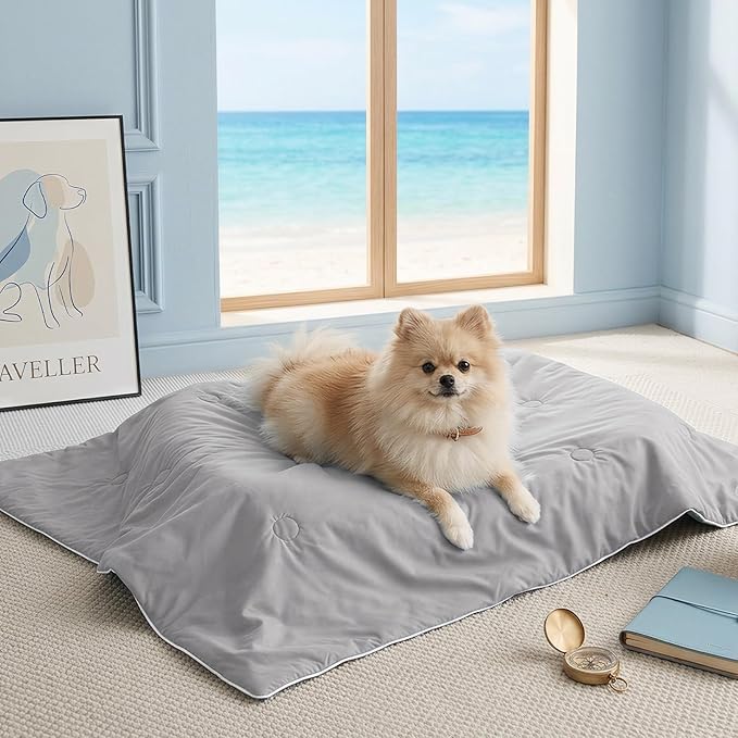 Soulbond Cooling Blanket for Medium Dogs - Q-MAX>0.45, Washable Cool Pet Cats Throw Blanket for Hot Weather, Self-Cooling Soft Dog Mat for Bed Crates Couch Sofa Cars(29"x40", Dark Gray)
