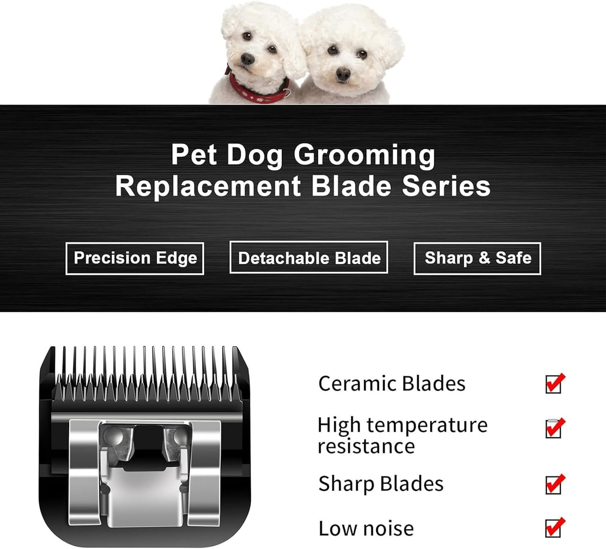 7pack Dog Grooming Blades Compatible with Andis/Wahl KM10 Series