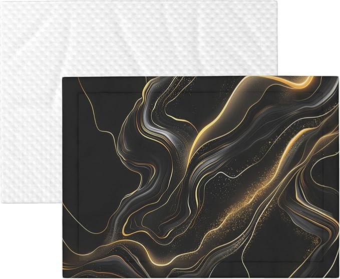 Black Golden Blanket for Pet -Marble Throw Blanket 40x30 Couch Blankets for Puppy Dogs Cats