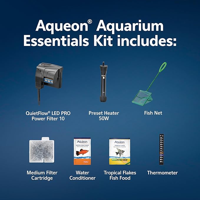 Aqueon Fish Tank Aquarium Essentials Starter Kit for 10 Gallon Tanks