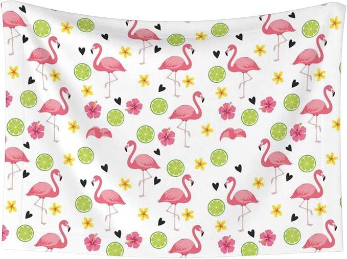 Pet Blanket for Couches and Beds, Cute Pink Flamingo, Reversible Double Sided Plush Design with Soft Bumpy Texture and Smooth Surface, Furniture Protector