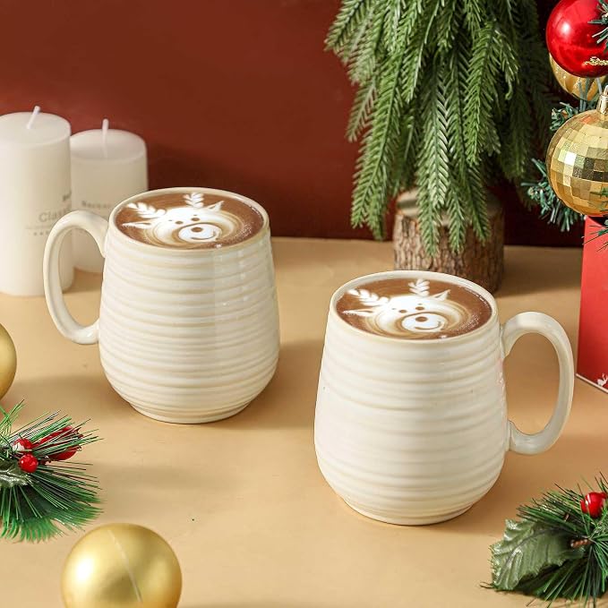 HASENSE Coffee Mugs Set of 2, 20 oz Ceramic Coffee Cups