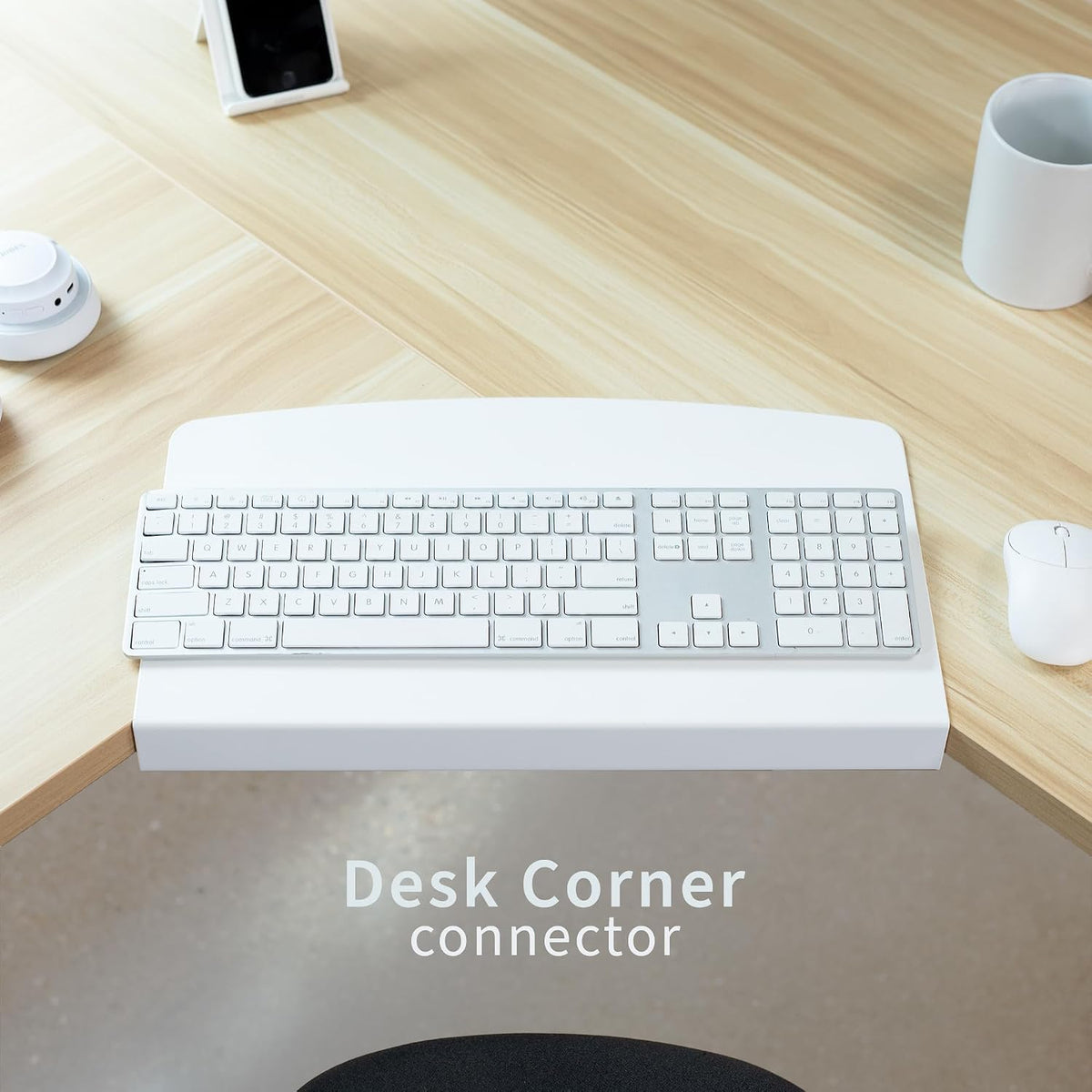 VIVO White 17 in Corner Desk Connector Platform, DESK-AC07SW