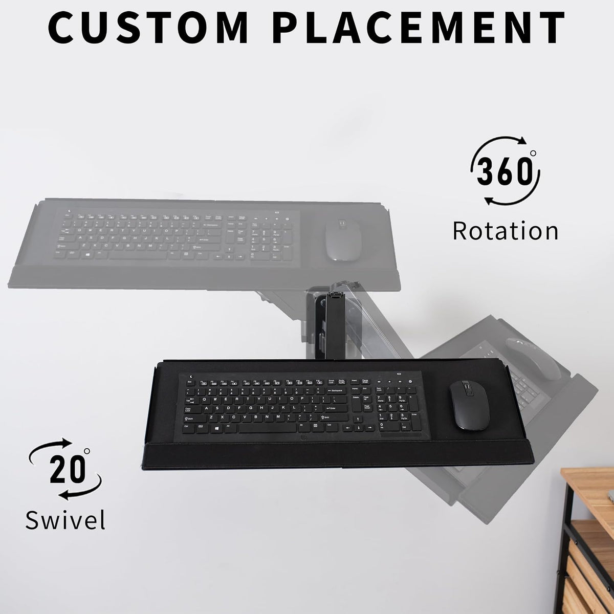 VIVO Single Monitor Wall Mount with Keyboard Tray for 17 to 32 in Screens
