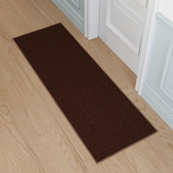 Ottomanson Hallway Runner Rug 1'10" x 6' Non Slip Solid Area Rugs Easy to Clean