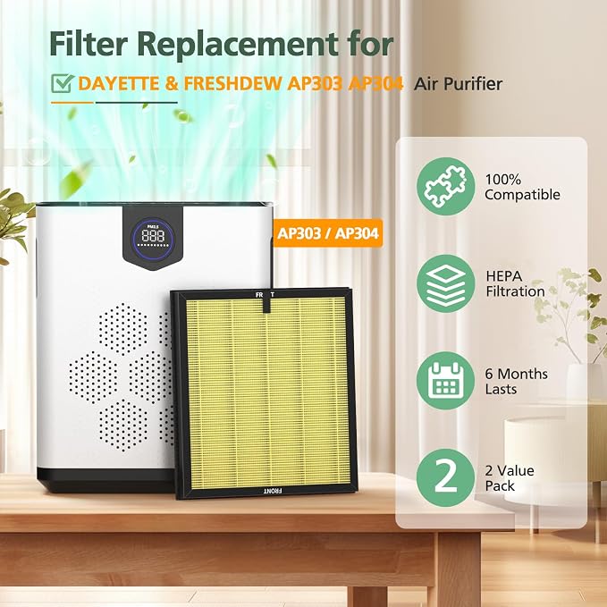 AP303 AP304 Replacement Filters, Compatible