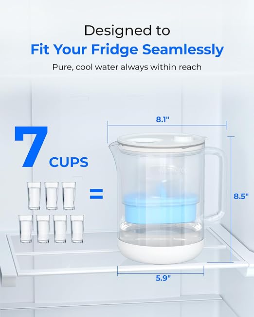 Waterdrop Glass Alkaline Water Filter Pitcher