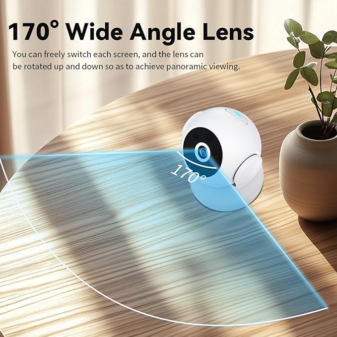 Indoor Wireless Pet Camera, 1080P HD, 170° Wide Angle, Night Vision - Smart Motion Detection, Magnetic Bracket, Home Safety Monitoring