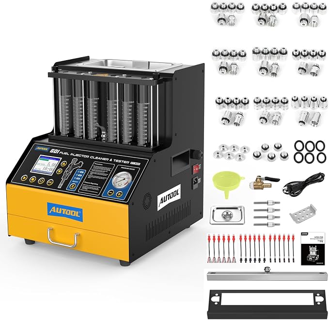 AUTOOL Automotive 6-Cylinder 110V GDI Fuel Injector Cleaning Machine, EFI Fuel