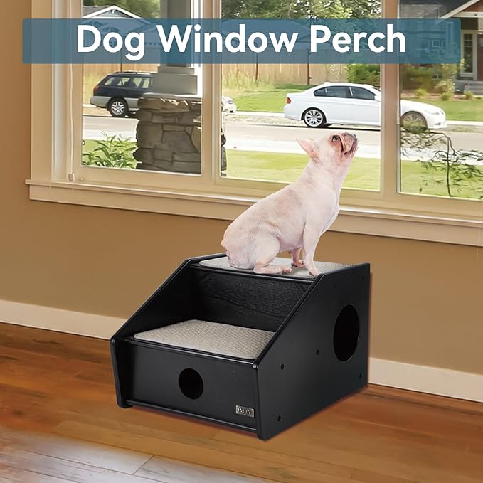 Petsfit 2-Steps Cat Stairs, Nearly Black (21x17x14 inch)