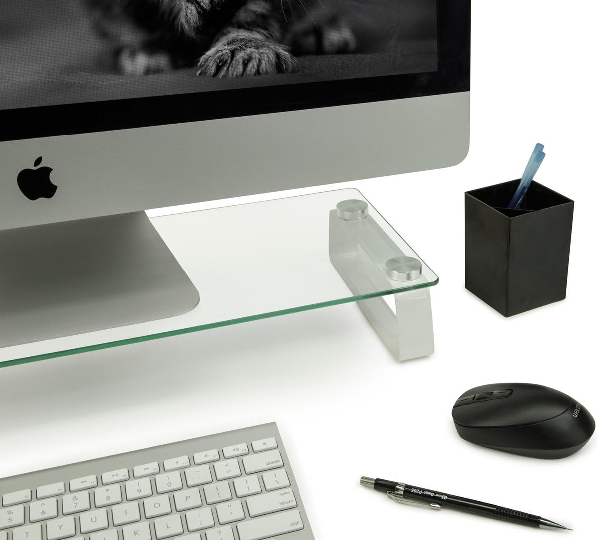 Mount-It! Glass Monitor & Laptop Riser Stand, 22", 44 lbs