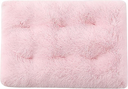 Dog Crate Mat, Dog Bed for Large Dogs, Comfy Fluffy Kennel Pad Anti-Slip for Dog beds & Furniture, Quilted Dog Bed for Pets for Medium/Small Dogs Cats (Color : Pink, Size : 30x21)