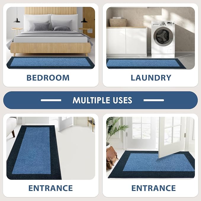 Machine Washable Throw Rug 24" x 36", Non Slip Kitchen Mat