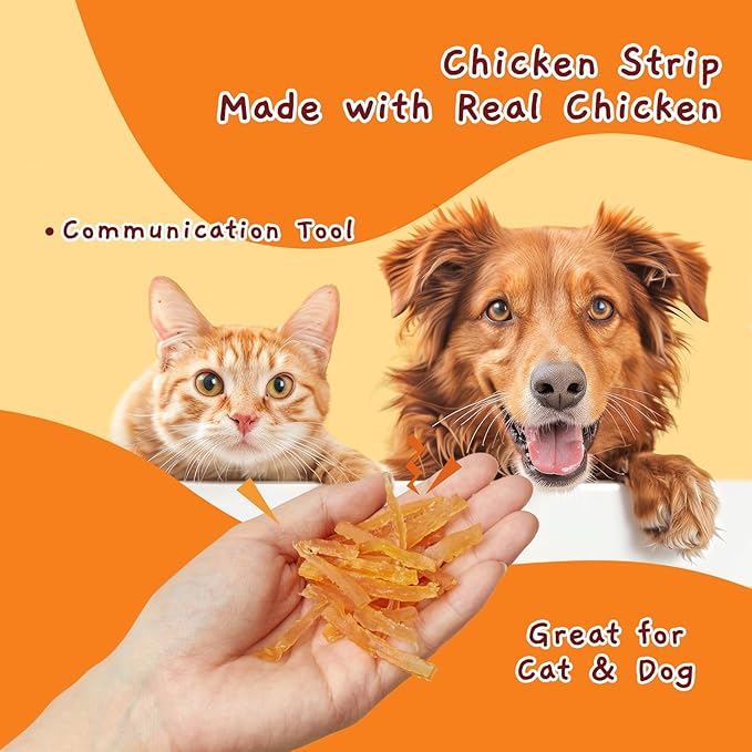 Jungle Calling Soft Training Treats for Small Dog and Cats, Mini Chicken Strips Puppy Training Edible Snacks Easy to Digest, Grain Free (Pack of 2)