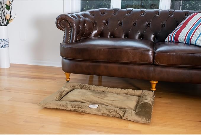 Large Dog Bed Soft Cushion - Velvet Pet Pad for Crate - Machine Washable Comfort
