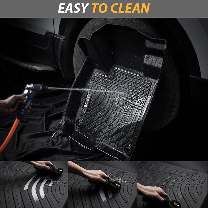 AIPOIL® Floor Mats & Cargo Liner Set for Kia Stinger AWD Models 2018-2024 | TPE All Weather Protection Heavy Duty Non-Slip Automotive | Full Set Floor Liners Accessories, Black