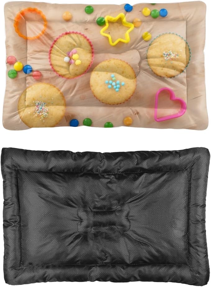 Christmas Muffins Dog Bed Non Slip Waterproof Bottom Personalized Dog Bed Chew Proof Pet Mats Washable Travel Multi Scenario Pet Friendly Furniture 36× 24 Inch