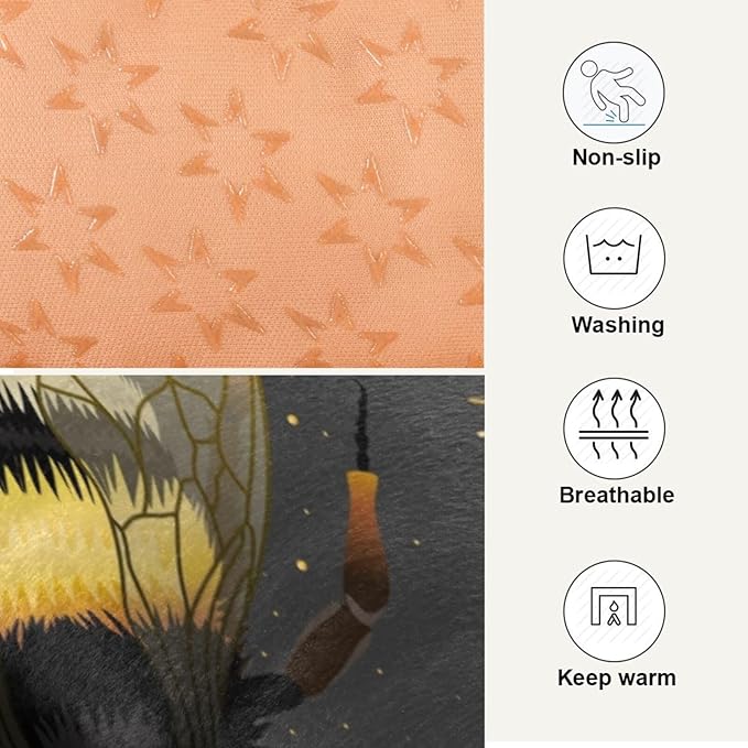 Pet Bed Yellow Bee Gold Dog Bed Mat Absorbing Non Slip Pad Pet Sleeping Mat for Small, Medium, and Large Dogs Puppy Cat 36 in x 24 in