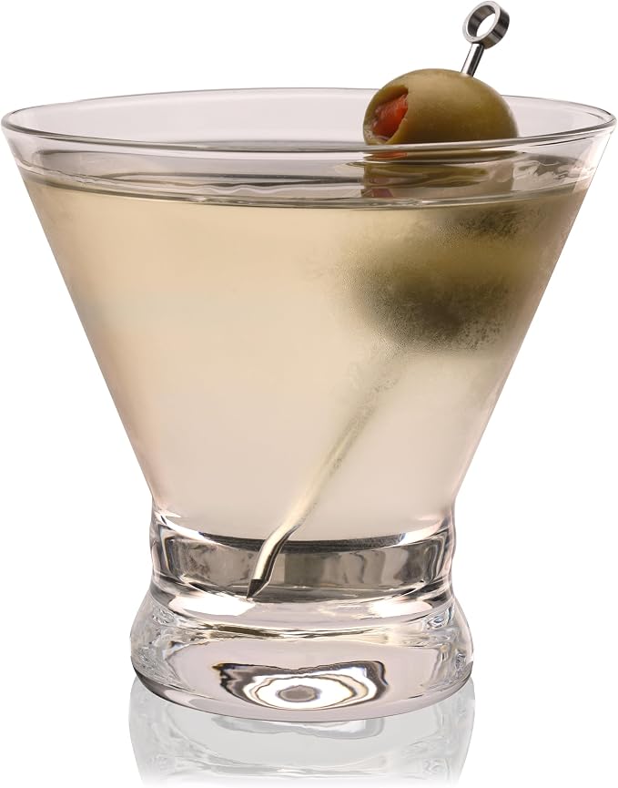 True Stemless Martini Glasses, 8 oz Modern Cocktail Glasses