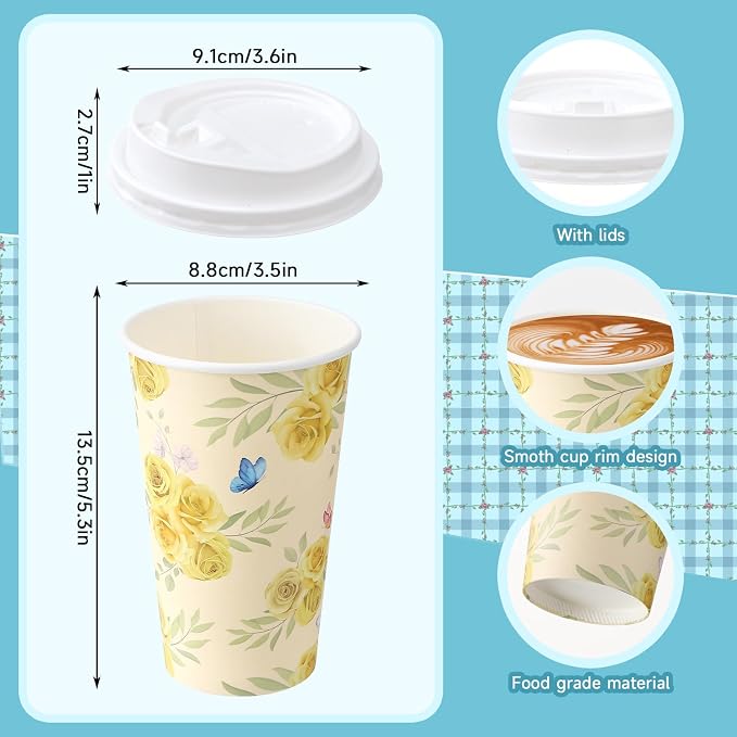 50 Pack 16 oz Disposable Coffee Cups