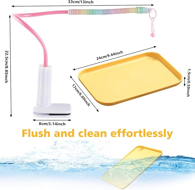 Bird Perch Stand,Bendable Desktop Parrot Training Stand with Tray,Easy to Clean Bird Tabletop Platform Toy,Parakeet Playground Play Stand for Lovebirds Pigeon Budgies,Small Animals